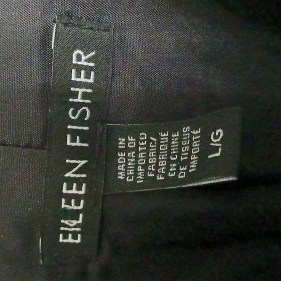 EILEEN Fisher Wool Blend Leather Trim Jacket, Size Large - Picture 6 of 13